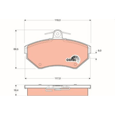 Комплект гальмівних колодок TRW gdb1266