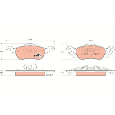 Комплект гальмівних накладок до дискових гальм TRW gdb1358