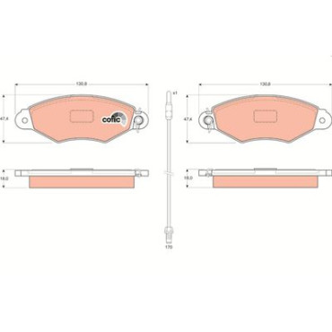 Комплект гальмівних колодок TRW gdb1402