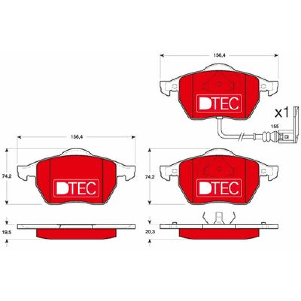 Комплект гальмівних колодок TRW gdb1403dte