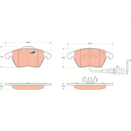 Колодки тормозные дисковые trw gdb1550