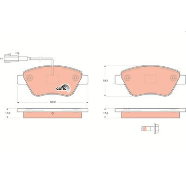 Комплект тормозных колодок из 4 шт. дисков TRW gdb1590