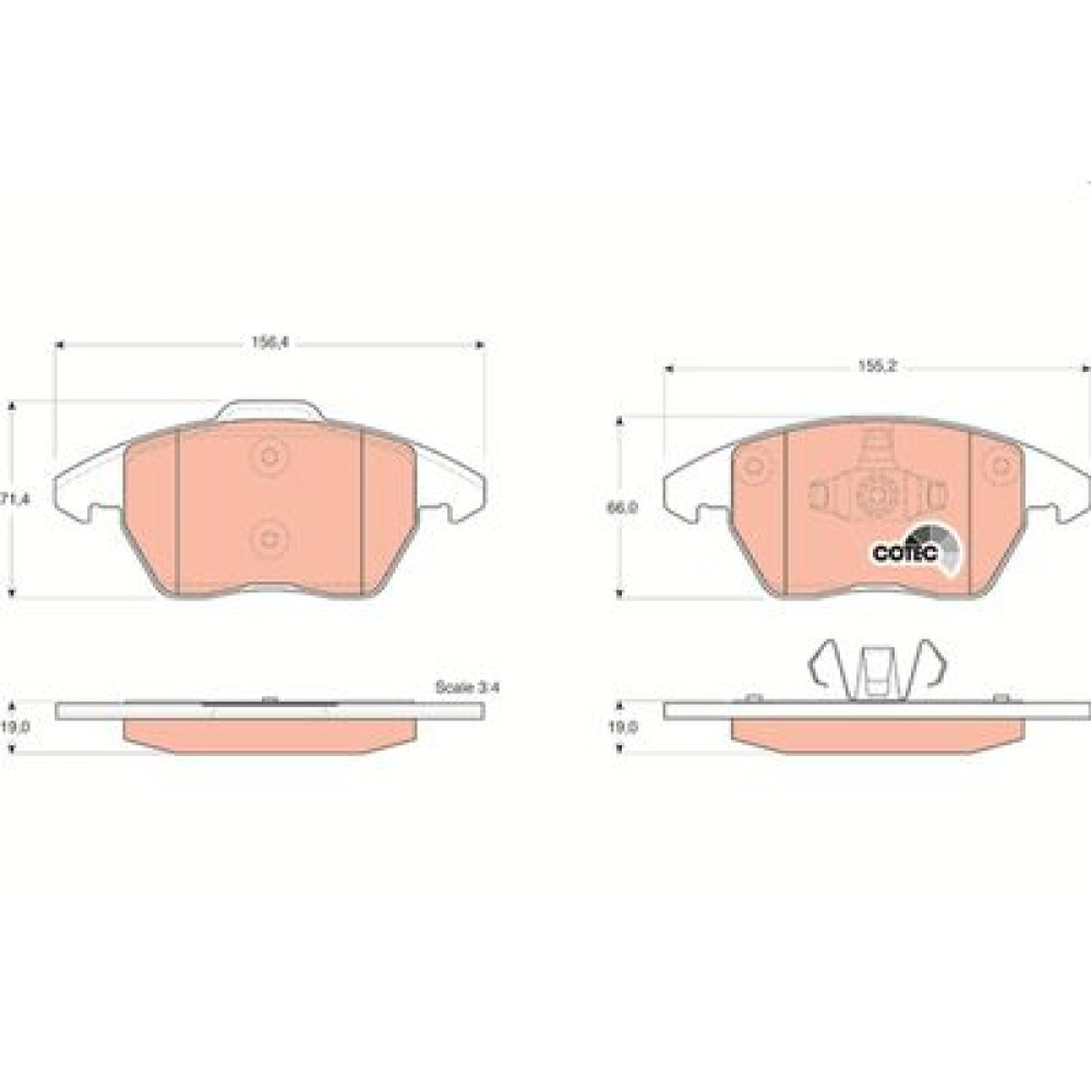 Комплект гальмівних колодок trw gdb1605
