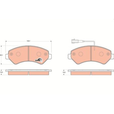 Комплект тормозных колодок из 4 шт. дисков TRW gdb1703