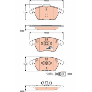 Комплект гальмівних колодок - дискові TRW gdb1807