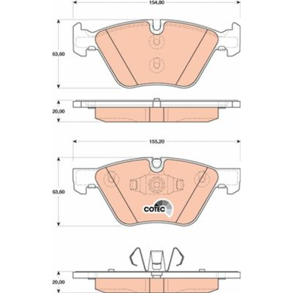 Комплект гальмівних колодок з 4 шт. дисків TRW gdb1810