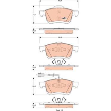 Комплект гальмівних колодок - дискові TRW gdb1864