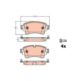 Колодки дисковые тормозные комплект TRW gdb2132