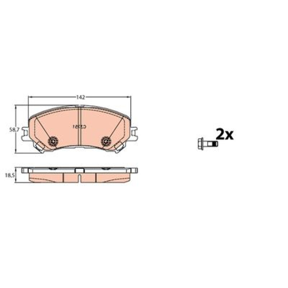 Комплект гальмівних колодок trw gdb2152