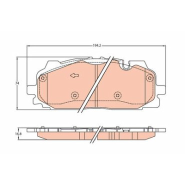 Комплект гальмівних колодок з 4 шт. дисків TRW gdb2158