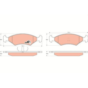 Комплект гальмівних колодок з 4 шт. дисків TRW gdb255