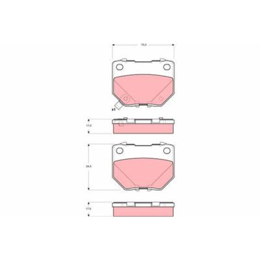 Комплект тормозных колодок из 4 шт. дисков TRW gdb3308