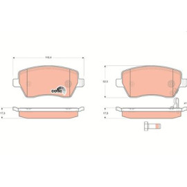 Комплект гальмівних колодок з 4 шт. дисків TRW gdb3396
