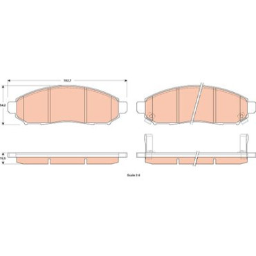 Комплект гальмівних колодок з 4 шт. дисків TRW gdb3520