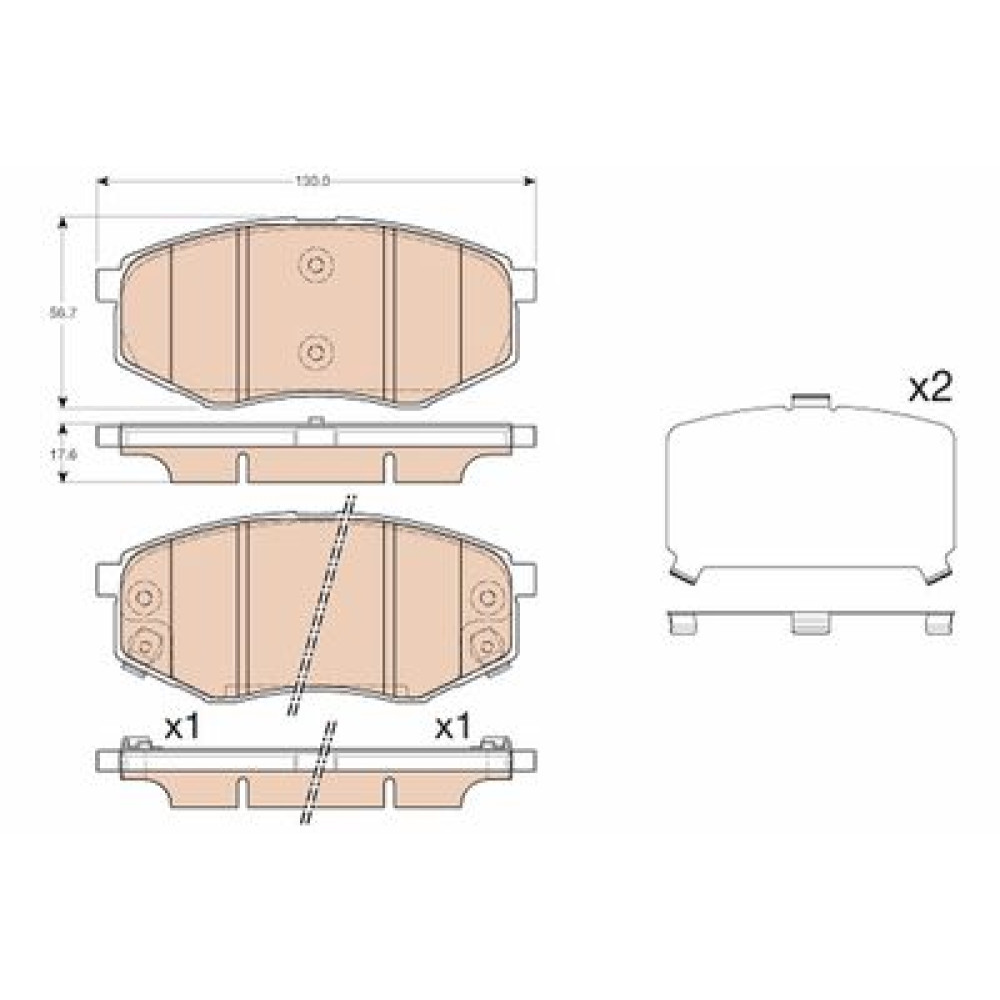 Комплект гальмівних колодок trw gdb3553
