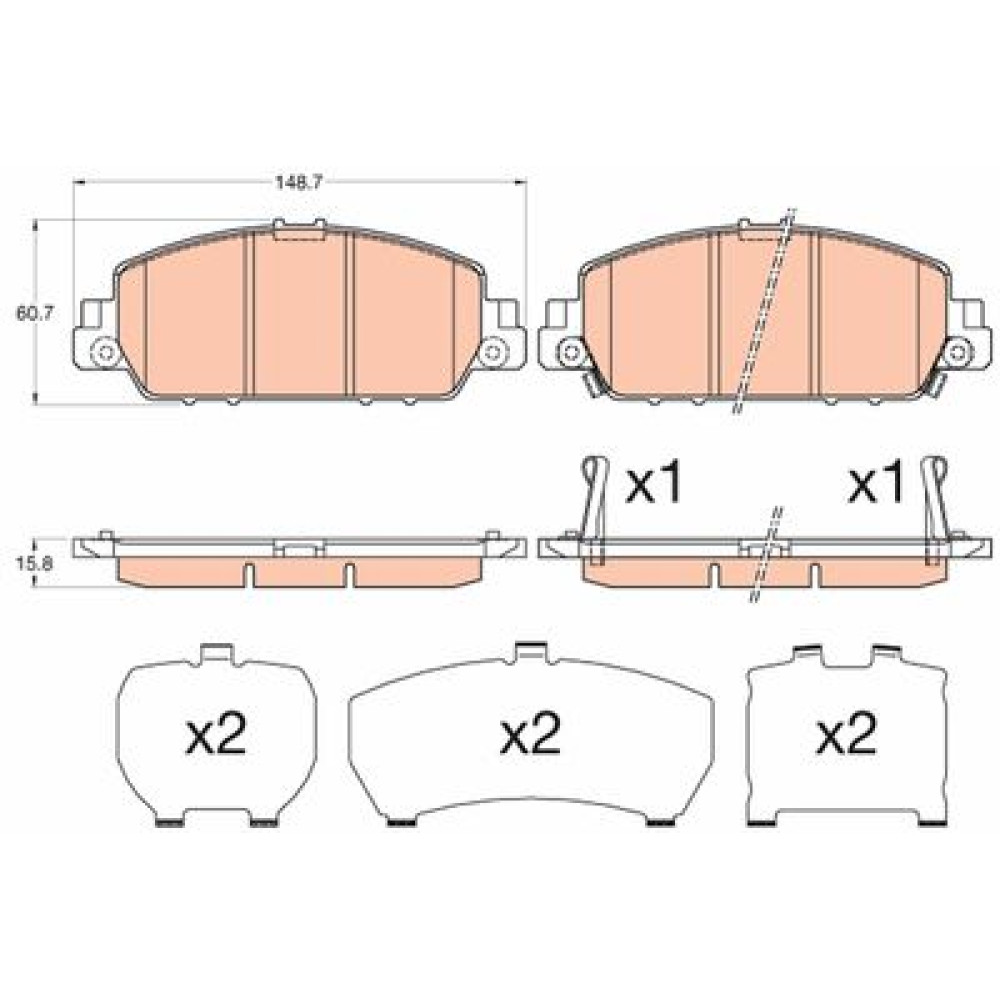 Тормозные колодки передние TRW gdb3615