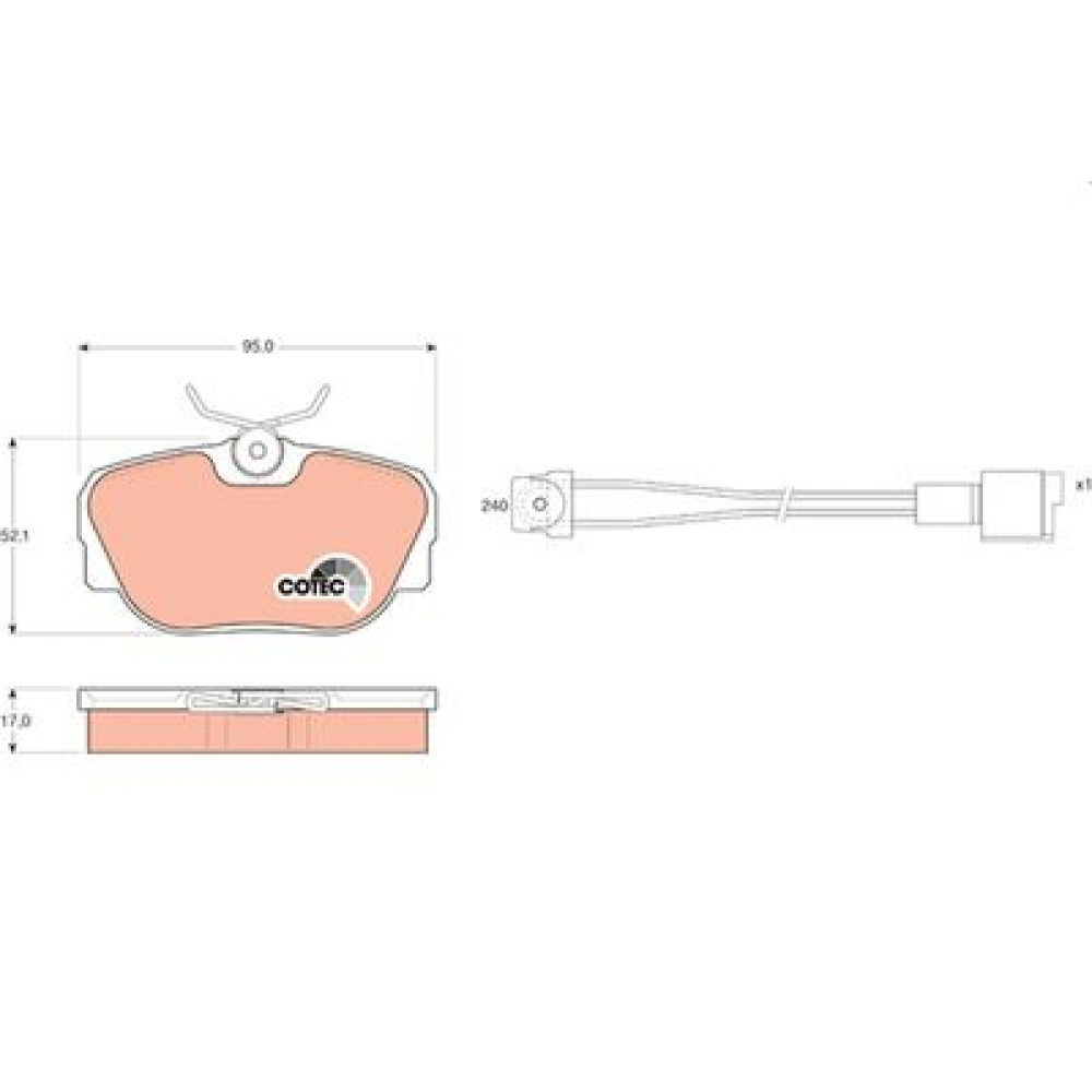 Комплект тормозных колодок из 4 шт. дисков TRW gdb820