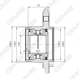 Підшипник маточини GMB gh22810