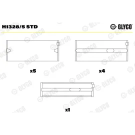 Вкладыши коренные Glyco h1328/5std