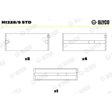 Вкладыши коренные Glyco h1328/5std