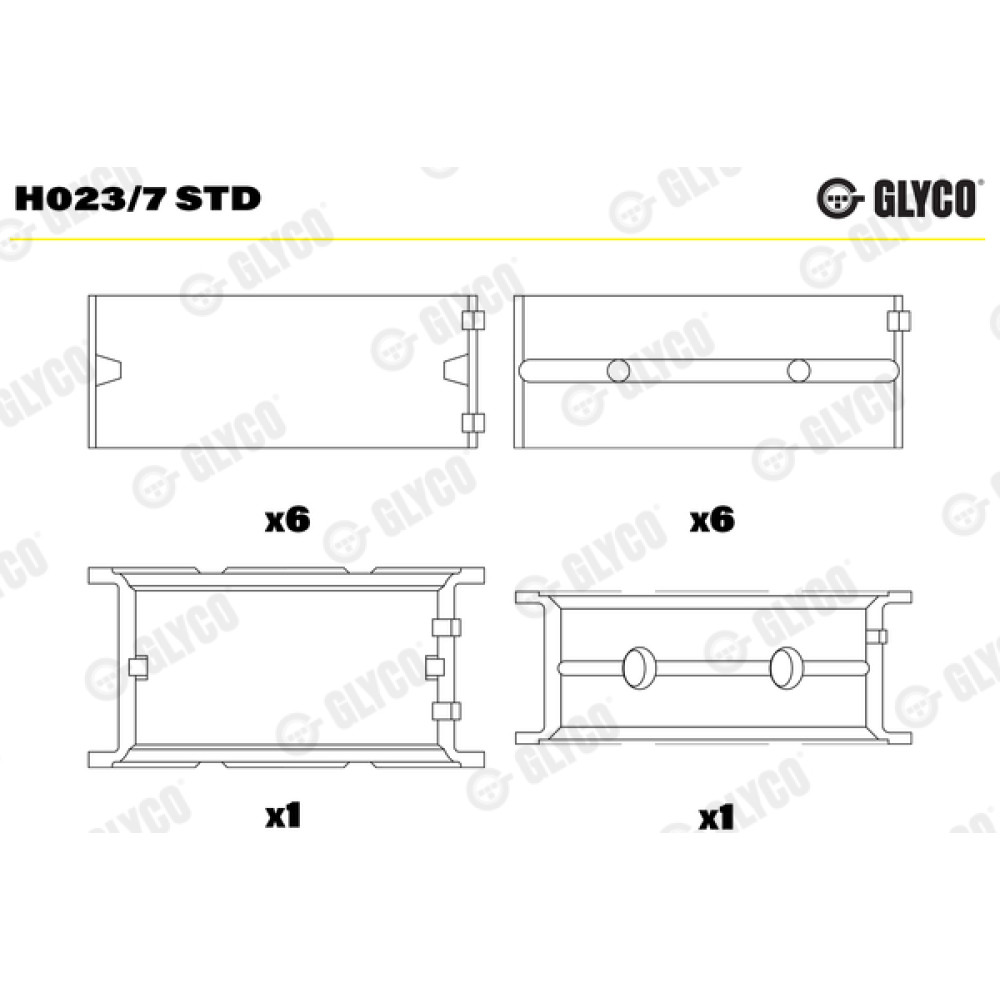 Комплект вкладишів двигуна Glyco h023/7std