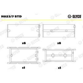 Комплект вкладишів двигуна Glyco h023/7std