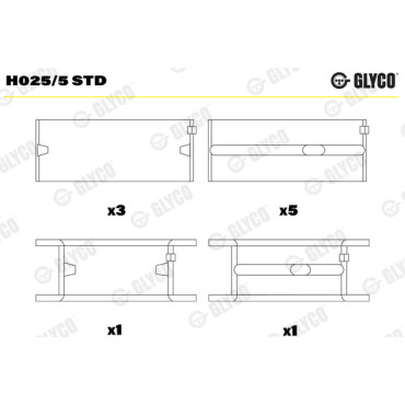 Комплект вкладышей двигателя Glyco h025/5std