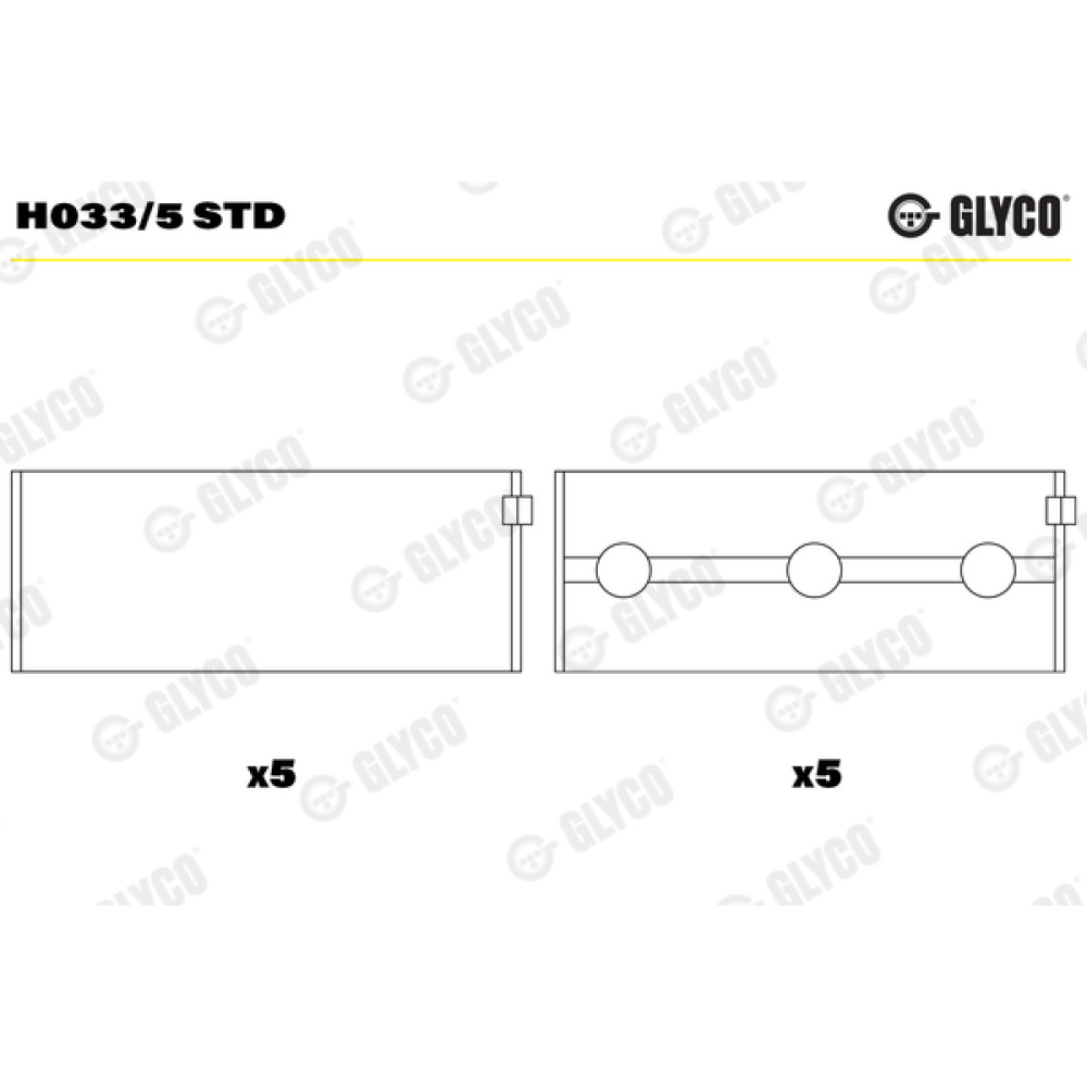 Комплект вкладишів двигуна Glyco h033/5std