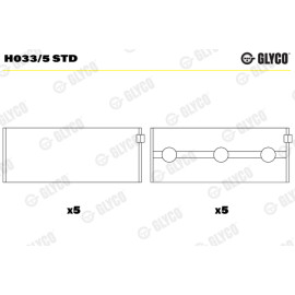 Комплект вкладишів двигуна Glyco h033/5std