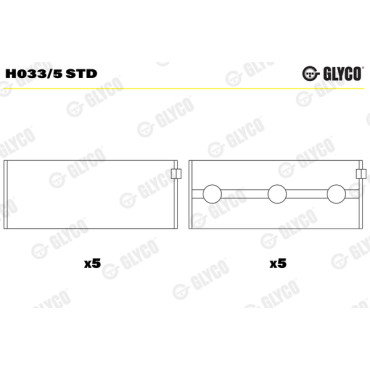 Комплект вкладышей двигателя Glyco h033/5std
