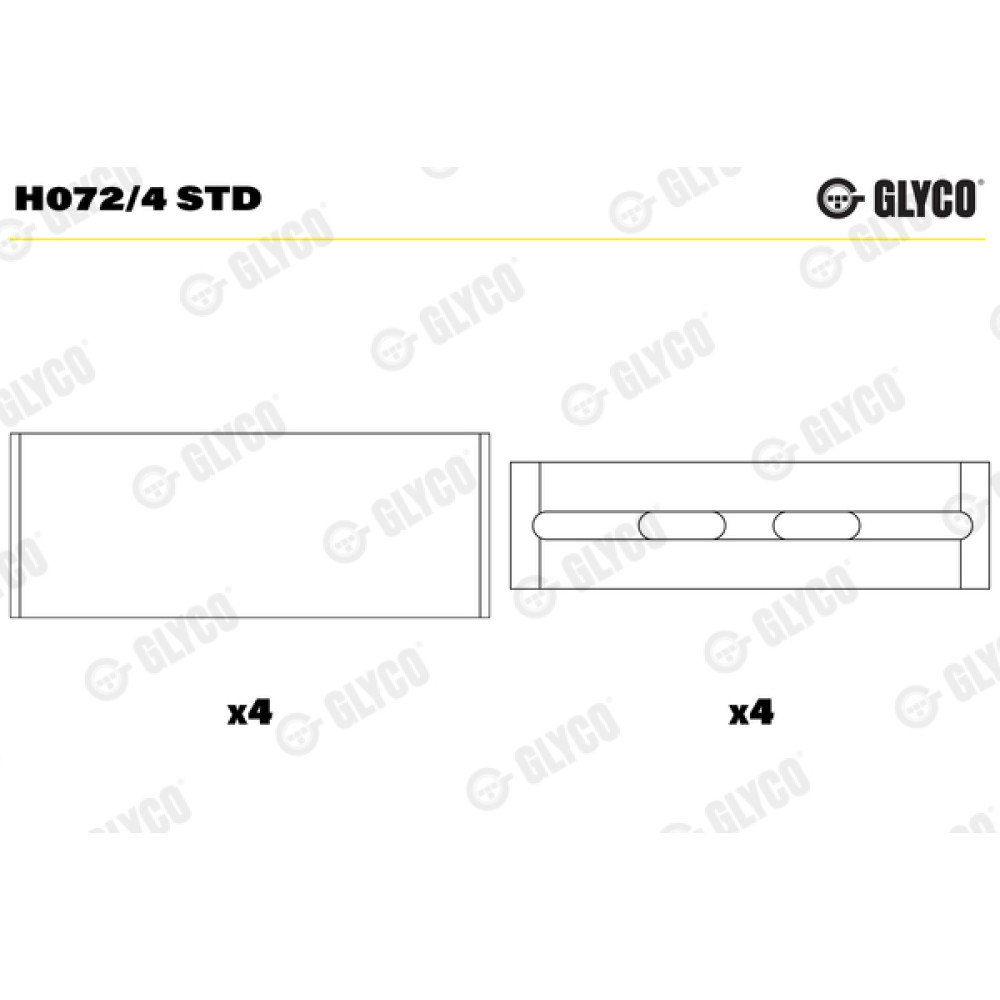 Комплект вкладишів двигуна Glyco h072/4std