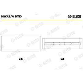 Комплект вкладишів двигуна Glyco h072/4std
