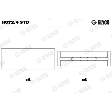 Комплект вкладишів двигуна Glyco h072/4std