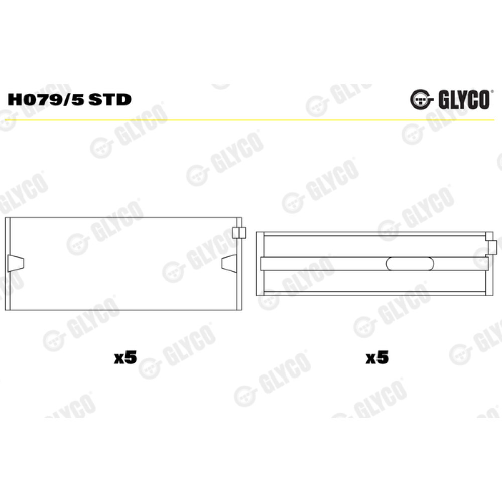 Комплект вкладышей двигателя Glyco h079/5std