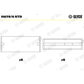 Комплект вкладышей двигателя Glyco h079/5std