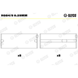 Комплект вкладишів двигуна Glyco h084/5025mm