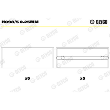 Комплект вкладишів двигуна Glyco h098/5025mm