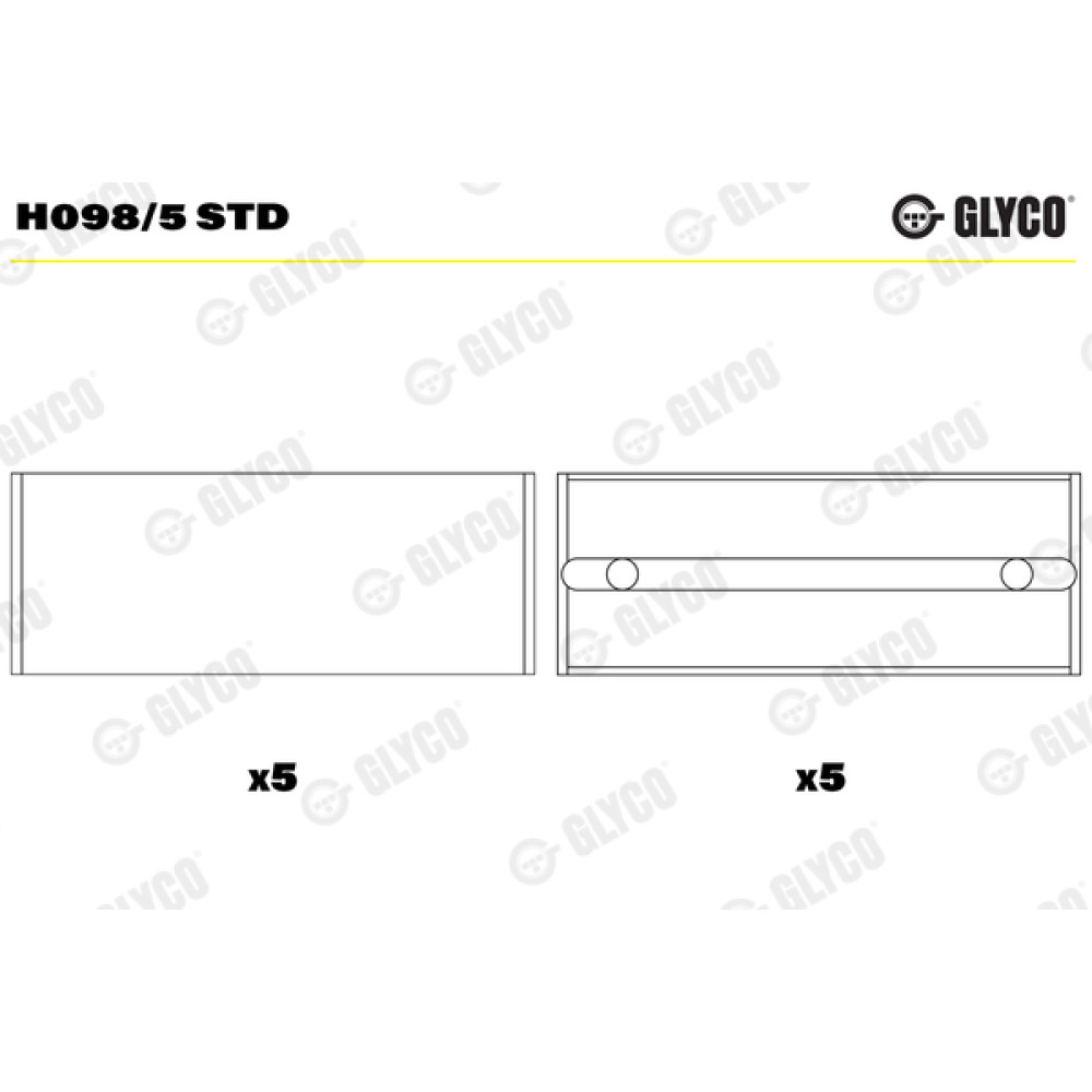 Комплект вкладишів двигуна Glyco h098/5std