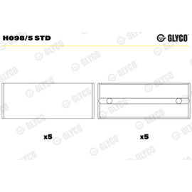 Комплект вкладишів двигуна Glyco h098/5std