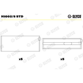 Комплект вкладишів двигуна Glyco h1002/5std