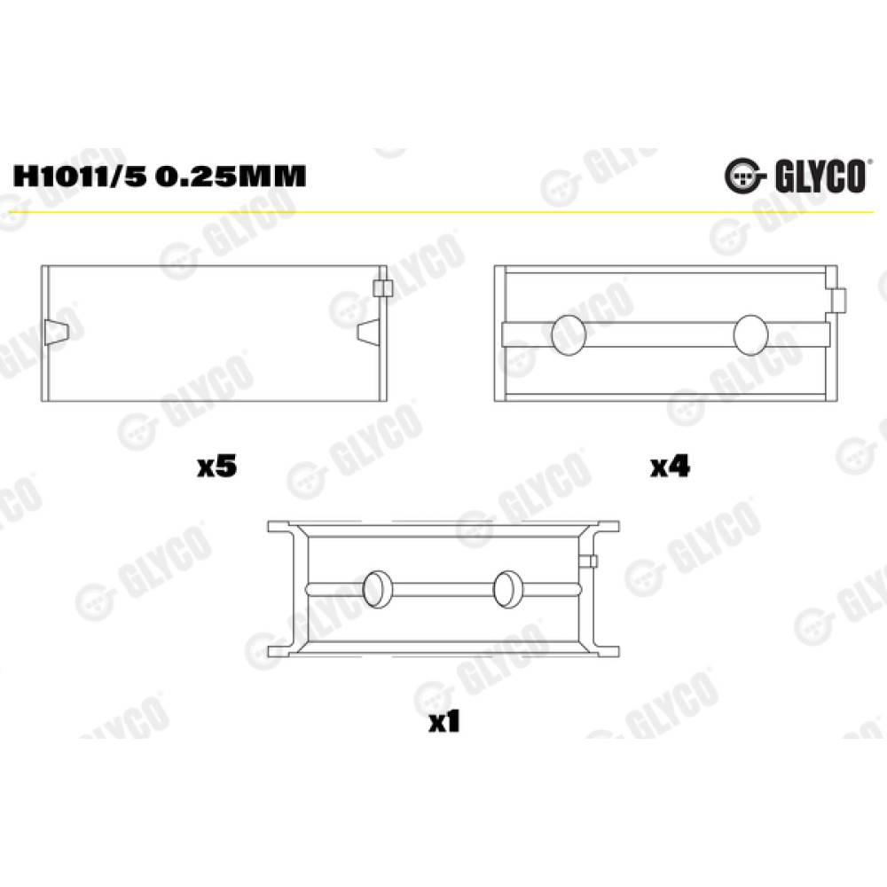 Вкладыши коренные Glyco h1011/5025mm