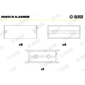 Вкладыши коренные Glyco h1011/5025mm
