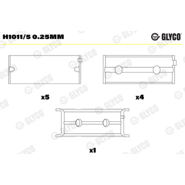 Вкладиші корінні Glyco h1011/5025mm