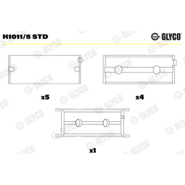 Комплект вкладишів двигуна Glyco h1011/5std