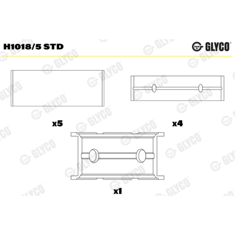 Комплект вкладышей двигателя Glyco h1018/5std