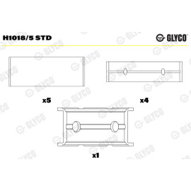 Комплект вкладышей двигателя Glyco h1018/5std
