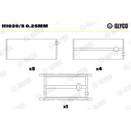 Комплект вкладишів двигуна Glyco h1020/5025mm