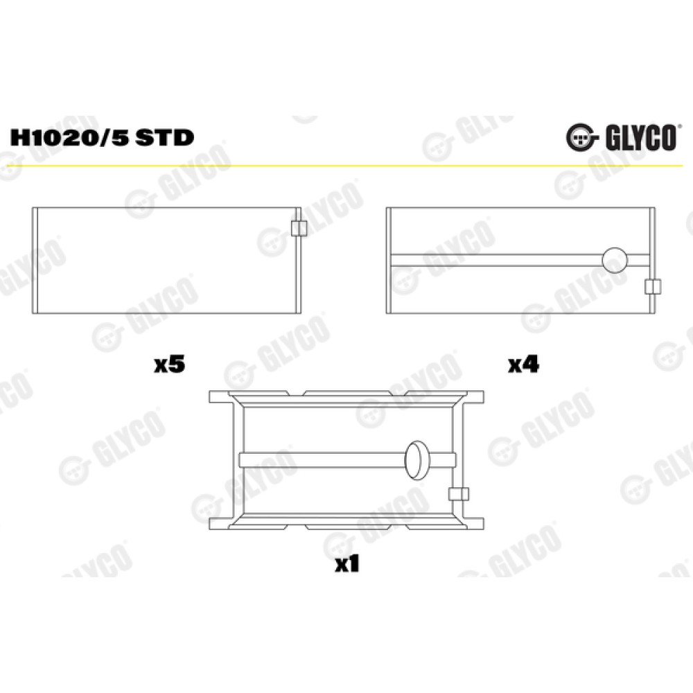 Комплект вкладишів двигуна Glyco h1020/5std