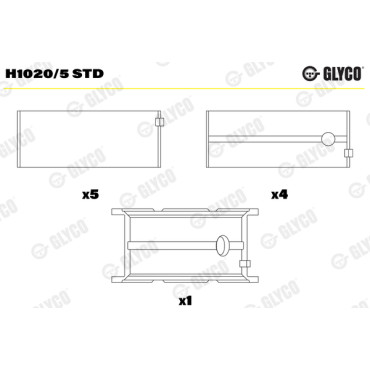 Комплект вкладишів двигуна Glyco h1020/5std
