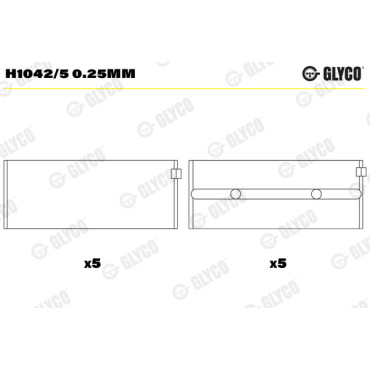 Комплект вкладышей двигателя Glyco h1042/5025mm